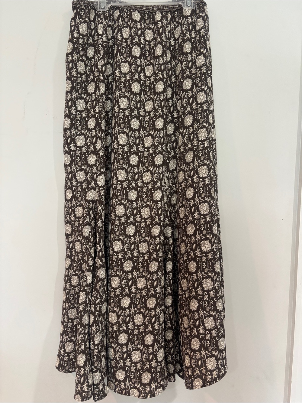 Max Studio Brown Maxi Skirt with Cream Floral Print - Picture 9 of 14